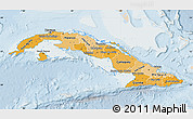 Political Shades Map of Cuba, lighten