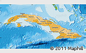 Political Shades Map of Cuba, physical outside