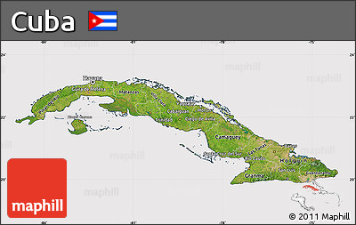 Satellite Map of Cuba, cropped outside