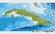 Satellite Map of Cuba, political shades outside