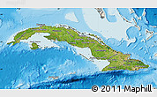 Satellite Map of Cuba, shaded relief outside
