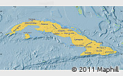 Savanna Style Map of Cuba, single color outside