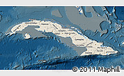 Shaded Relief Map of Cuba, darken