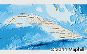 Shaded Relief Map of Cuba, political outside, shaded relief sea