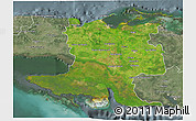 Satellite 3D Map of Matanzas, semi-desaturated