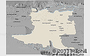 Shaded Relief 3D Map of Matanzas, darken, desaturated