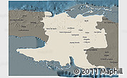 Shaded Relief 3D Map of Matanzas, darken