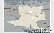 Shaded Relief 3D Map of Matanzas, darken, semi-desaturated