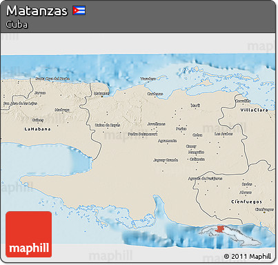 Shaded Relief 3D Map of Matanzas