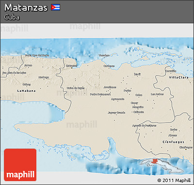 Shaded Relief 3D Map of Matanzas