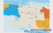 Shaded Relief 3D Map of Matanzas, political outside