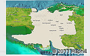 Shaded Relief 3D Map of Matanzas, satellite outside