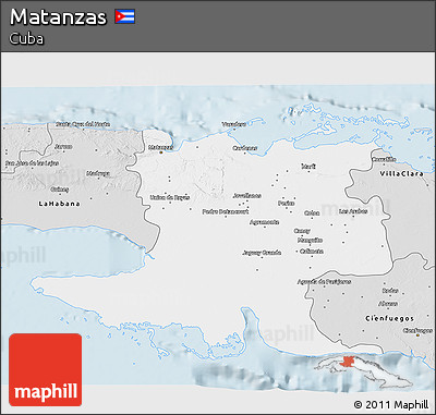 Silver Style 3D Map of Matanzas