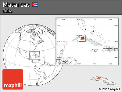 Blank Location Map of Matanzas, highlighted country, within the entire country