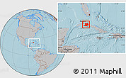 Gray Location Map of Matanzas, within the entire country, hill shading