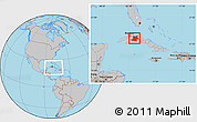 Gray Location Map of Matanzas, within the entire country