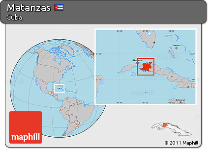 Gray Location Map of Matanzas