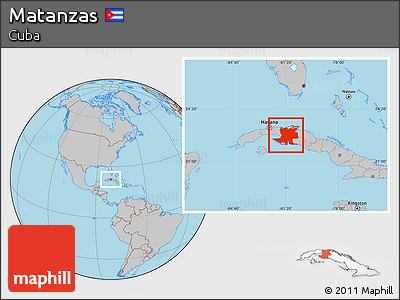 Gray Location Map of Matanzas