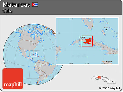 Gray Location Map of Matanzas