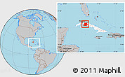 Gray Location Map of Matanzas, highlighted country, within the entire country