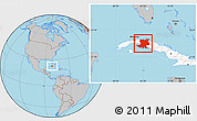 Gray Location Map of Matanzas, highlighted country