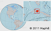Gray Location Map of Matanzas, hill shading