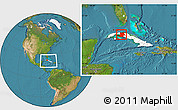 Satellite Location Map of Matanzas, highlighted country, within the entire country