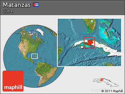 Satellite Location Map of Matanzas, highlighted country