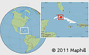 Savanna Style Location Map of Matanzas, highlighted country, within the entire country