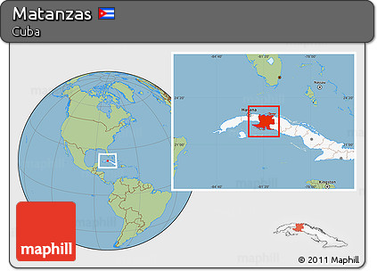 Savanna Style Location Map of Matanzas, highlighted country