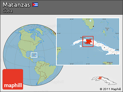 Savanna Style Location Map of Matanzas, highlighted country