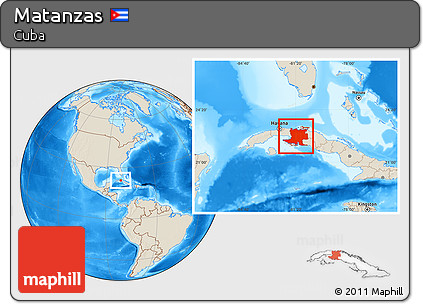 Shaded Relief Location Map of Matanzas