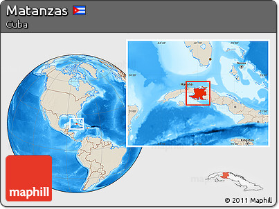 Shaded Relief Location Map of Matanzas
