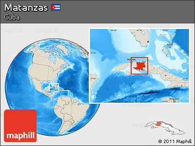 Shaded Relief Location Map of Matanzas