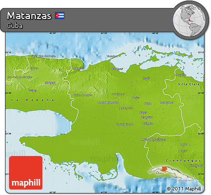 Physical Map of Matanzas