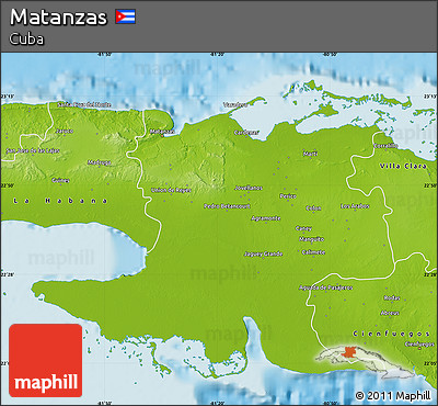 Physical Map of Matanzas