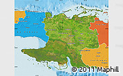 Satellite Map of Matanzas, political outside