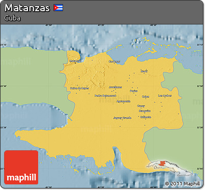 Savanna Style Map of Matanzas, single color outside