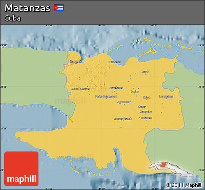 Savanna Style Map of Matanzas, single color outside