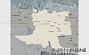 Shaded Relief Map of Matanzas, darken, semi-desaturated