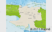 Shaded Relief Map of Matanzas, physical outside
