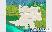 Shaded Relief Map of Matanzas, satellite outside