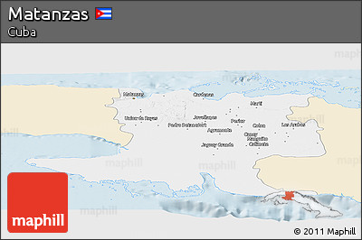 Classic Style Panoramic Map of Matanzas, single color outside