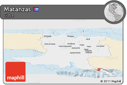 Classic Style Panoramic Map of Matanzas, single color outside