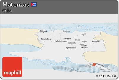 Classic Style Panoramic Map of Matanzas, single color outside