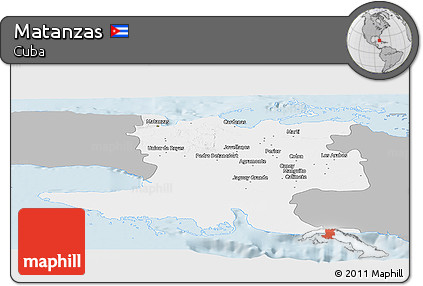 Gray Panoramic Map of Matanzas, single color outside