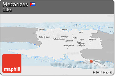 Gray Panoramic Map of Matanzas, single color outside