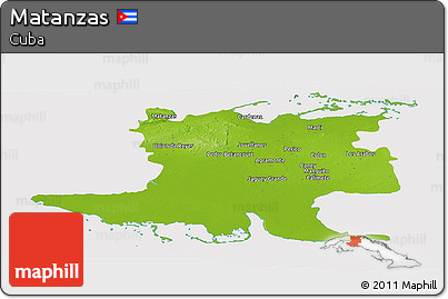 Physical Panoramic Map of Matanzas, cropped outside