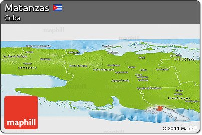 Physical Panoramic Map of Matanzas