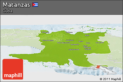 Physical Panoramic Map of Matanzas, lighten